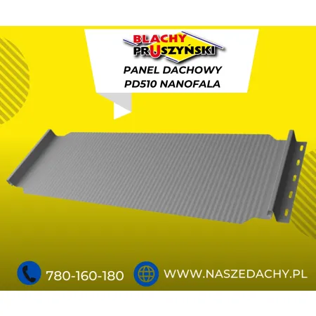Panel dachowy Panel PD510 nano fala blacha na rąbek Połysk 30lat gwarancji