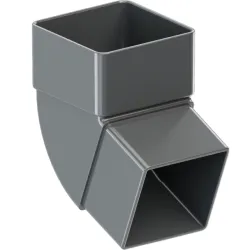Kolanko rury spustowej 67,5° PVC 80x80 firmy KROP w kolorze grafitowym