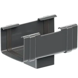 Lej spustowy do rynny kwadratowej 135x80 PVC firmy KROP w kolorze grafitowym