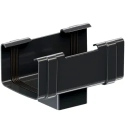 Lej spustowy 135/80 do rynny kwadratowej PVC firmy KROP w kolorze czarnym
