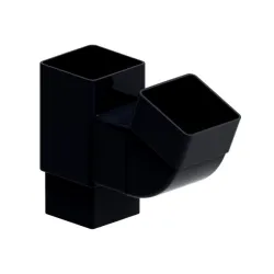 Trójnik kwadratowy 80x80 PVC firmy KROP w kolorze czarnym