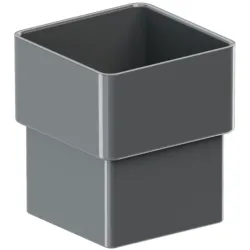 Złączka rury spustowej kwadratowej PVC 80x80 firmy KROP w kolorze grafitowym
