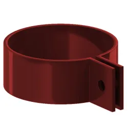 Obejma rury spustowej PVC firmy KROP &#8960; 90 kolor czerwony