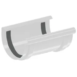 Łącznik rynny PVC firmy KROP &#8960; 130 kolor biały
