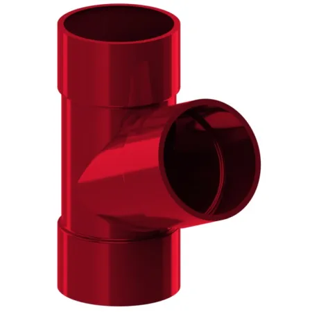 Trójnik PVC firmy KROP &#8960; 90 kolor czerwony