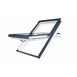 Okno uchylno - obrotowe 78x118cm GREENVIEW PPP-X P50 kolor szarobrązowy
