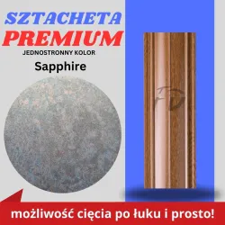 Sztacheta ogrodzeniowa wąska Premium firmy GARD jednostronna kolor Sapphire zakończenie prosto