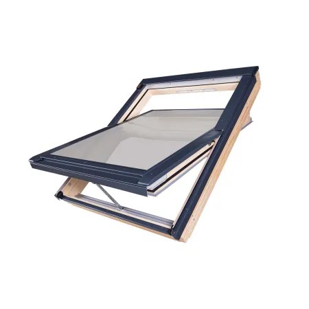 Okno obrotowe drewniane 94x118cm GREENVIEW FTP-X P50  sterowane WiFi kolor czarny