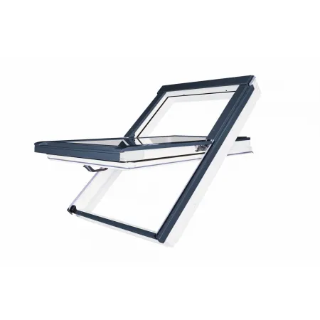 Okno uchylno - obrotowe 78x118cm GREENVIEW PPP-X P50 kolor szarobrązowy