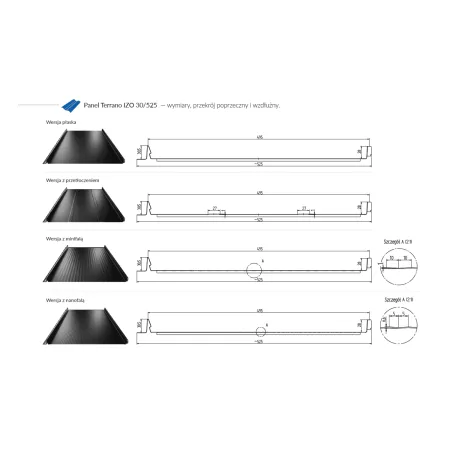 Panel Terrano IZO 30/525 powłoka Superior HB firmy Blachotrapez